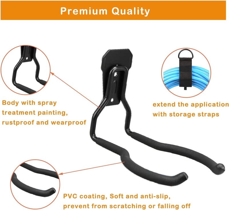 Juformin Garden Power Tool Hanger, Garage Wall Hooks, Weedeater Rack, String Trimmer Hanger, Utility Hooks for Garage Tool Organizers and Storage - Black-1 Pcs - Image 4